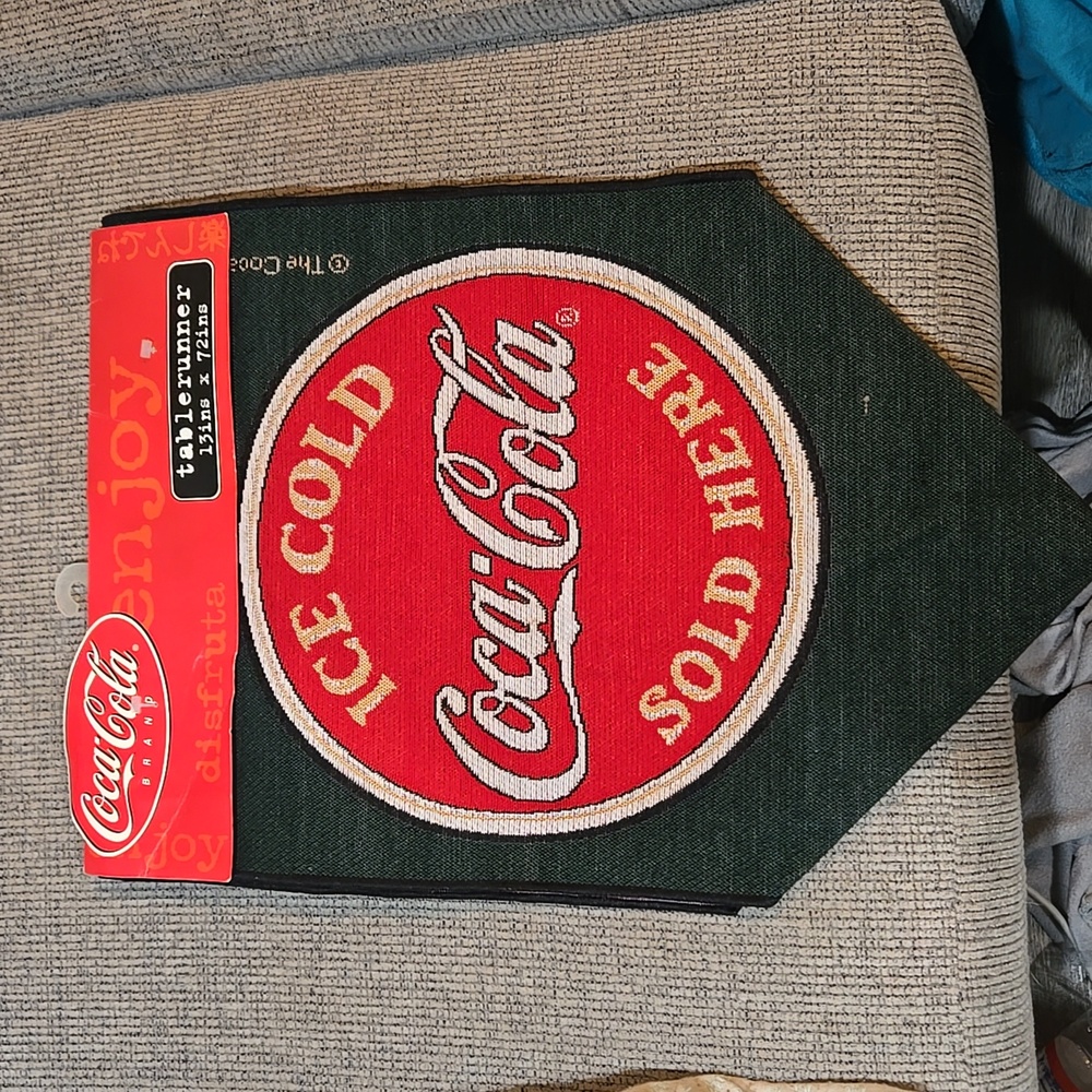 Vintage Coca-Cola “Ice Cold Coka Cola Sold Here”  Table Runner 13 x 72 inches